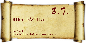 Bika Tália névjegykártya
